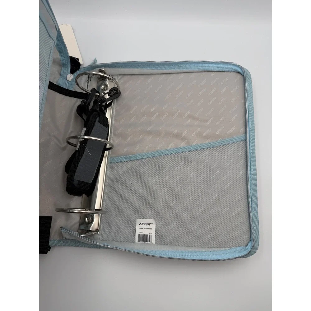 Case-it Mighty Zip Tab 3 Inch Zipper Binder Pink Lightning Bolt T-641-P NWT